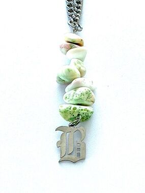 🆕 “B” Old English Letter Pendant Necklace-Stainless Steel